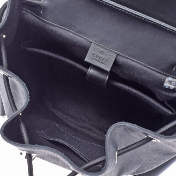 Gucci GG Supreme Canvas Backpack Black Leather Daypack - Picture 9 of 9